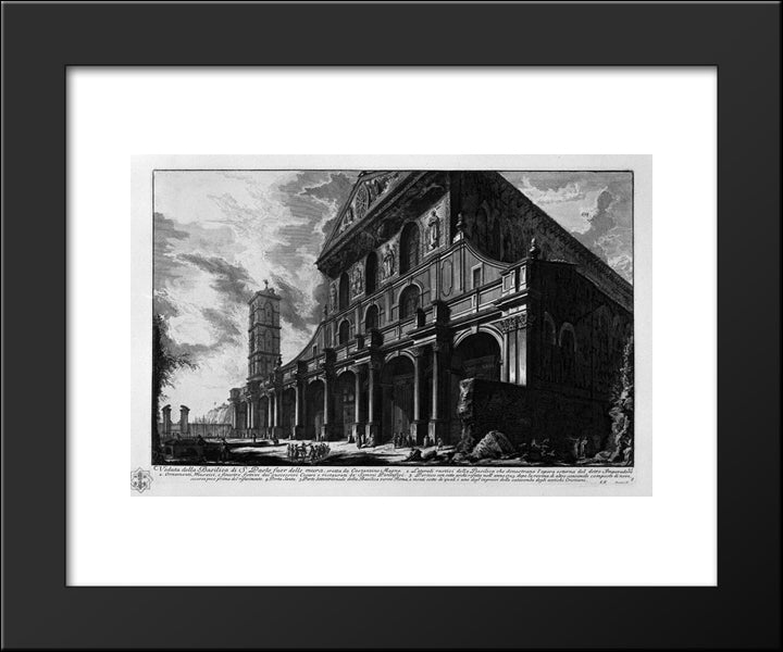 Exterior View Of The Great Basilica Of St. Peter In The Vatican 20x24 Black Modern Wood Framed Art Print Poster by Piranesi, Giovanni Battista