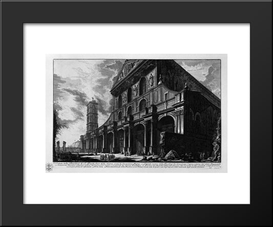 Exterior View Of The Great Basilica Of St. Peter In The Vatican 20x24 Black Modern Wood Framed Art Print Poster by Piranesi, Giovanni Battista