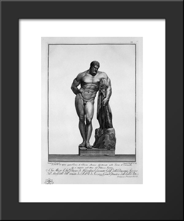Farnese Hercules 20x24 Black Modern Wood Framed Art Print Poster by Piranesi, Giovanni Battista