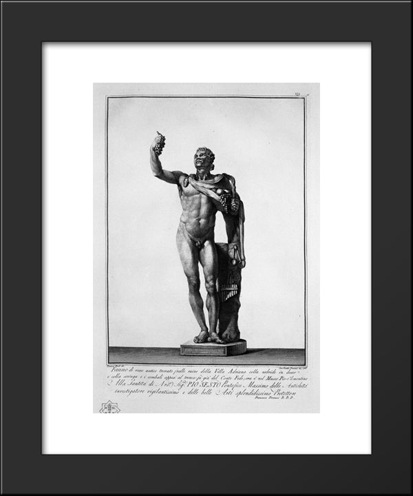 Faun With Grapes 20x24 Black Modern Wood Framed Art Print Poster by Piranesi, Giovanni Battista