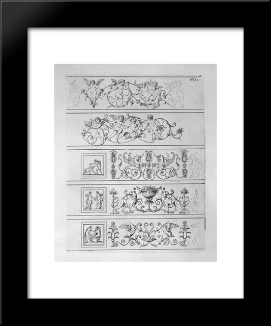 Five Friezes 20x24 Black Modern Wood Framed Art Print Poster by Piranesi, Giovanni Battista