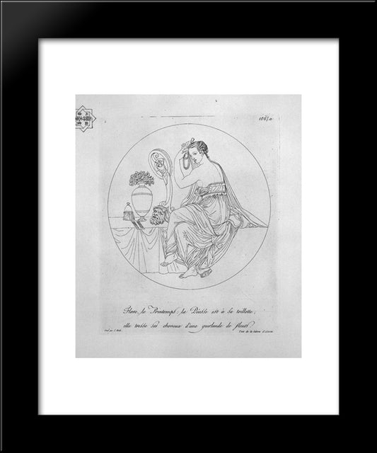 Flora Of Dressing The Hair In Place 20x24 Black Modern Wood Framed Art Print Poster by Piranesi, Giovanni Battista