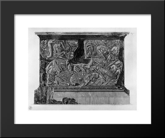 Fourth Side Of The Pedestal Of The Same Column 20x24 Black Modern Wood Framed Art Print Poster by Piranesi, Giovanni Battista