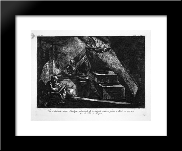 General Map Of The Continuation Of The Road And Factories Adjacent To The House Of The Surgeon 20x24 Black Modern Wood Framed Art Print Poster by Piranesi, Giovanni Battista