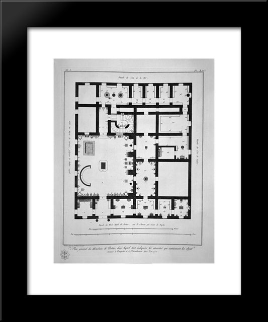 General Plan Of The Museum Of Portici 20x24 Black Modern Wood Framed Art Print Poster by Piranesi, Giovanni Battista