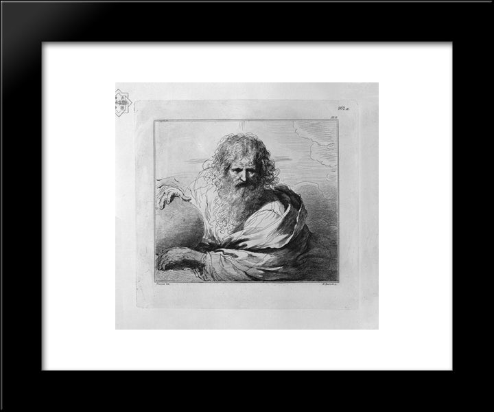 God The Father With The Globe In His Hands, By Guercino 20x24 Black Modern Wood Framed Art Print Poster by Piranesi, Giovanni Battista