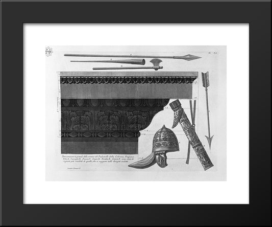 Great Demonstration Of The Frame Of The Pedestal Of Trajan`S Column 20x24 Black Modern Wood Framed Art Print Poster by Piranesi, Giovanni Battista