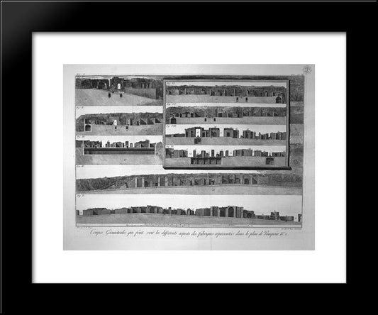 Great Plant Entrance Of The City Of Pompeii And Surrounding Buildings 20x24 Black Modern Wood Framed Art Print Poster by Piranesi, Giovanni Battista