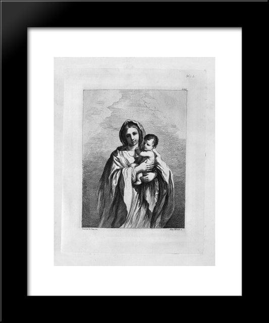 Half Figure Of A Woman Sitting 20x24 Black Modern Wood Framed Art Print Poster by Piranesi, Giovanni Battista