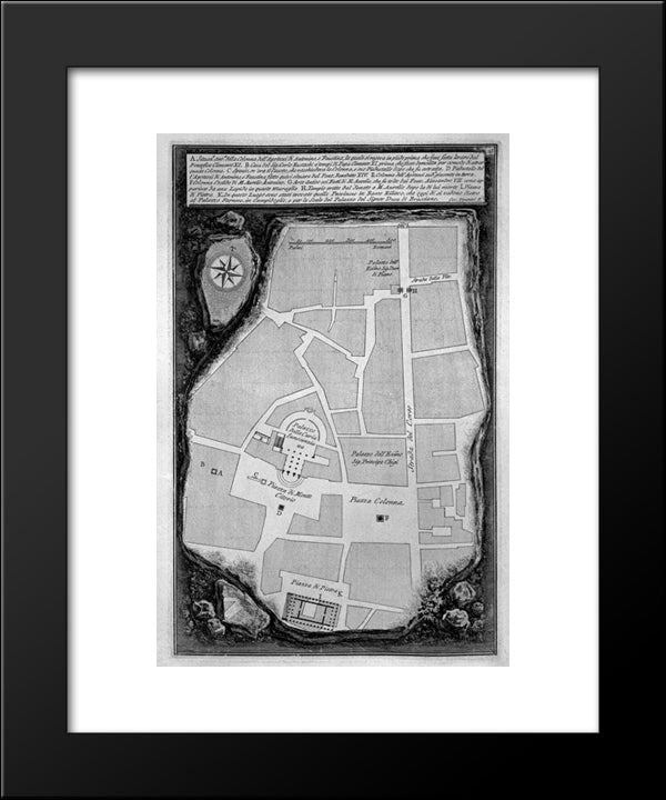 Have Set Up Modern Pedestal Stand By Benedict Xiv 20x24 Black Modern Wood Framed Art Print Poster by Piranesi, Giovanni Battista