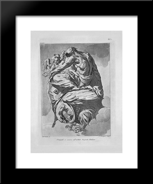 Hylas Stolen By The Nymphs, Which Are Available From P By An Antique Painting By Santi Bartoli 20x24 Black Modern Wood Framed Art Print Poster by Piranesi, Giovanni Battista