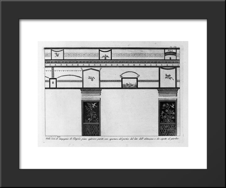 In The House Of Pompeii, Once Downstairs Half-Barrel, Ch`Ha The Impostatura For The Two Longer Sides 20x24 Black Modern Wood Framed Art Print Poster by Piranesi, Giovanni Battista