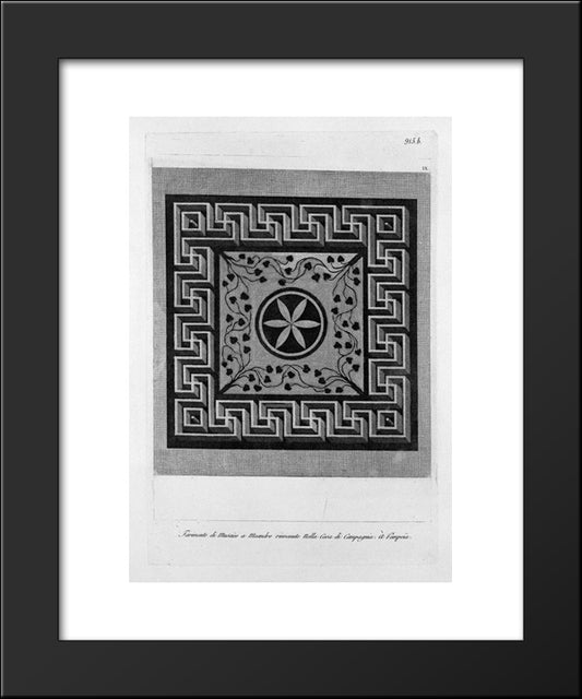 In The House Of Pompeii, Upstairs Portion Of The Short Wall In The Small Courtyard Of Bathrooms 20x24 Black Modern Wood Framed Art Print Poster by Piranesi, Giovanni Battista