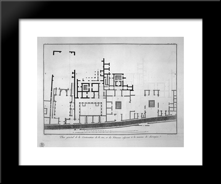 Interior View Of `The Same Tomb Ustrinum 20x24 Black Modern Wood Framed Art Print Poster by Piranesi, Giovanni Battista