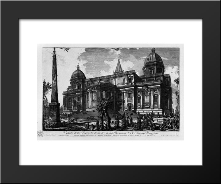 Interior View Of The Basilica Of St. Maria Maggiore 20x24 Black Modern Wood Framed Art Print Poster by Piranesi, Giovanni Battista