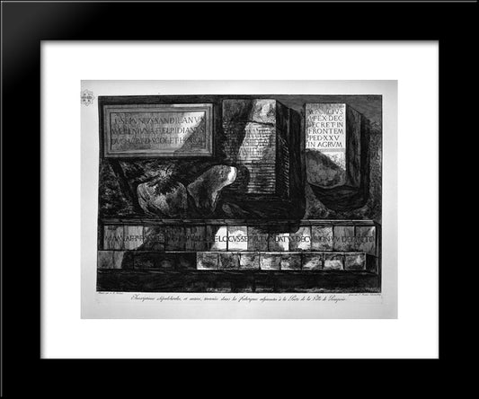 Interior View Of The City Of Pompeii With Side Porches 20x24 Black Modern Wood Framed Art Print Poster by Piranesi, Giovanni Battista