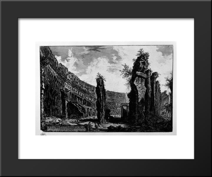 Interior View Of The Flavian Amphitheatre, Called The Colosseum 20x24 Black Modern Wood Framed Art Print Poster by Piranesi, Giovanni Battista