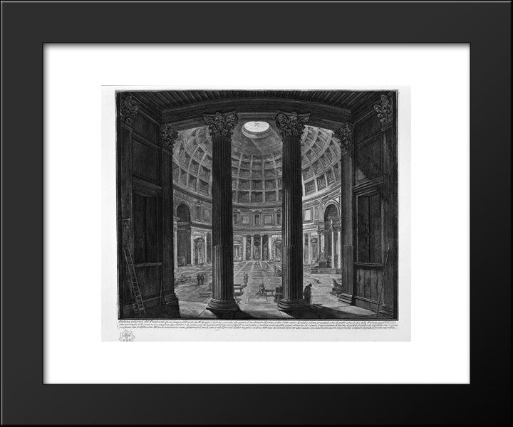 Interior View Of The Pantheon 20x24 Black Modern Wood Framed Art Print Poster by Piranesi, Giovanni Battista