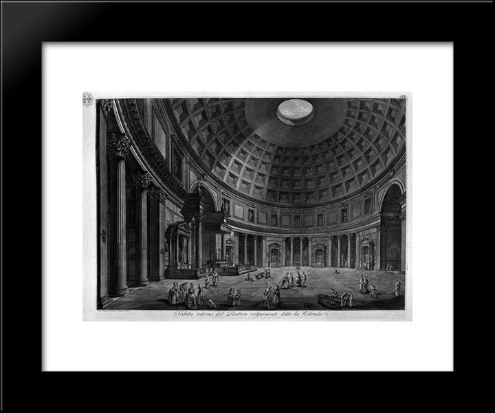 Interior View Of The Pantheon Commonly Known As The Rotunda 20x24 Black Modern Wood Framed Art Print Poster by Piranesi, Giovanni Battista