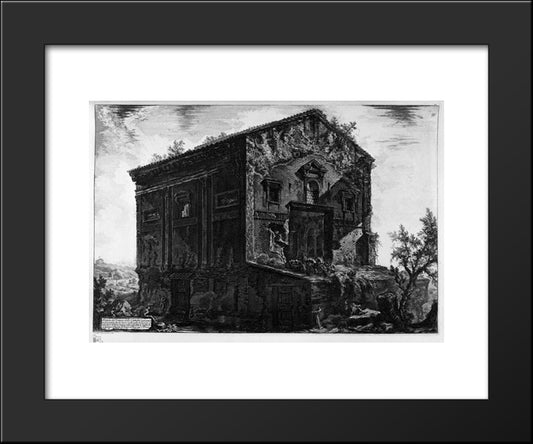 Interior View Of The Temple 20x24 Black Modern Wood Framed Art Print Poster by Piranesi, Giovanni Battista