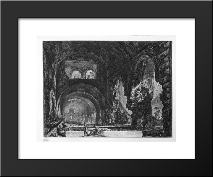 Interior View Of The Villa Of Maecenas 20x24 Black Modern Wood Framed Art Print Poster by Piranesi, Giovanni Battista