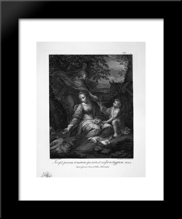 Jesus Praying On The Mount Of Olives 20x24 Black Modern Wood Framed Art Print Poster by Piranesi, Giovanni Battista