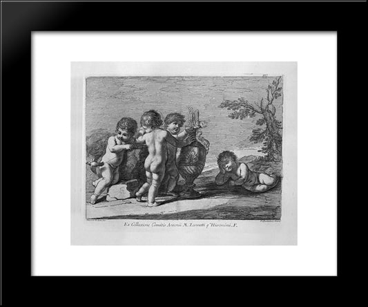 Joke Of Putti 20x24 Black Modern Wood Framed Art Print Poster by Piranesi, Giovanni Battista