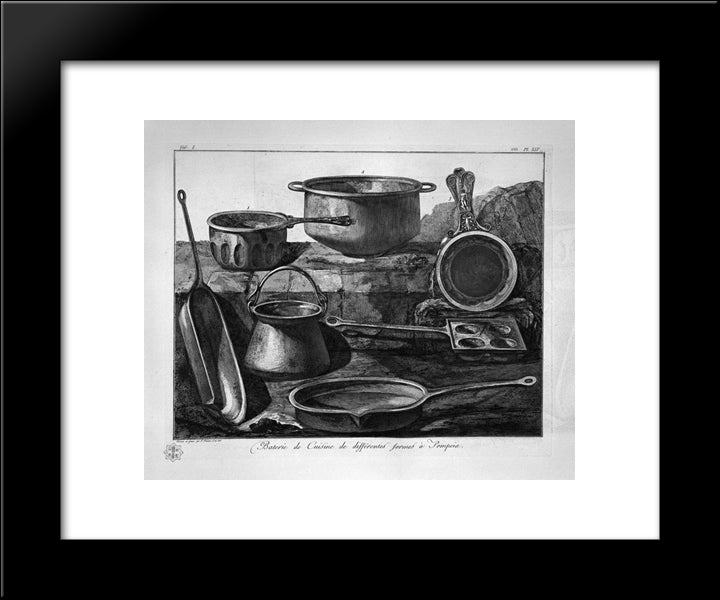 Kitchen Utensils 20x24 Black Modern Wood Framed Art Print Poster by Piranesi, Giovanni Battista