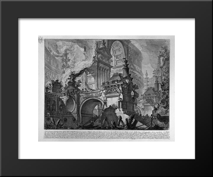 Large Part Of The Magnificent Doorway 20x24 Black Modern Wood Framed Art Print Poster by Piranesi, Giovanni Battista