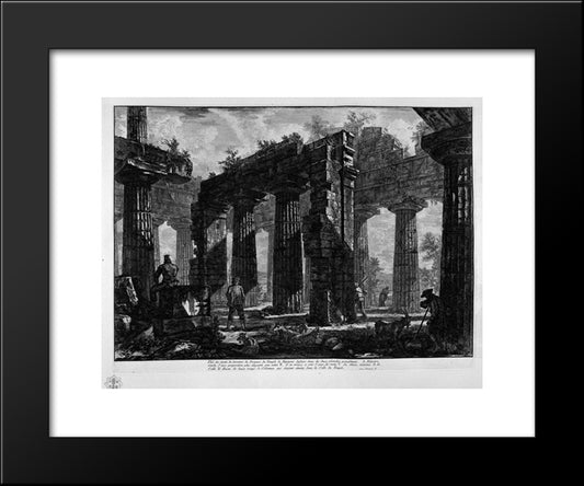 Leftovers Behind The Pronaos Of Which The Above Table 20x24 Black Modern Wood Framed Art Print Poster by Piranesi, Giovanni Battista