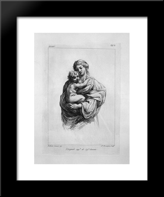 Madonna And Child 20x24 Black Modern Wood Framed Art Print Poster by Piranesi, Giovanni Battista