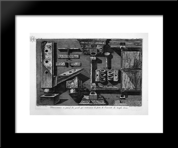 Matches Of Wood That Closed The Door Itself 20x24 Black Modern Wood Framed Art Print Poster by Piranesi, Giovanni Battista