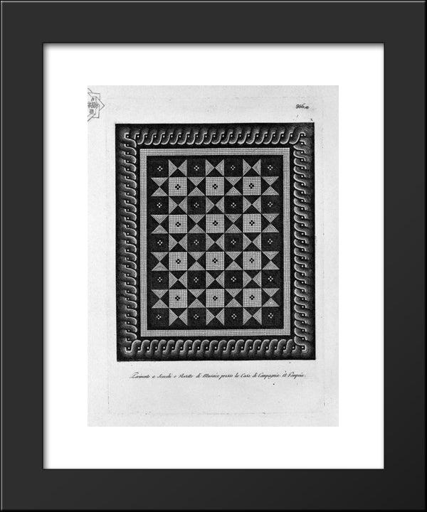 Meander To The Floor In Mosaic Found In The Country House 20x24 Black Modern Wood Framed Art Print Poster by Piranesi, Giovanni Battista