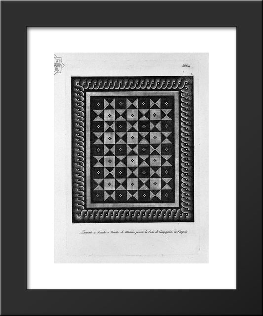 Meander To The Floor In Mosaic Found In The Country House 20x24 Black Modern Wood Framed Art Print Poster by Piranesi, Giovanni Battista