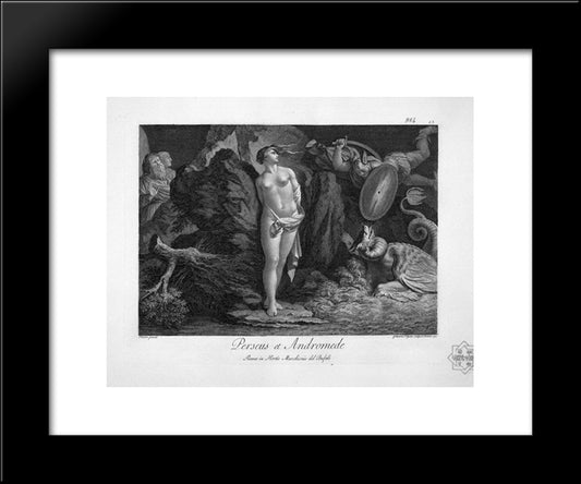 Meleager And Atalanta 20x24 Black Modern Wood Framed Art Print Poster by Piranesi, Giovanni Battista