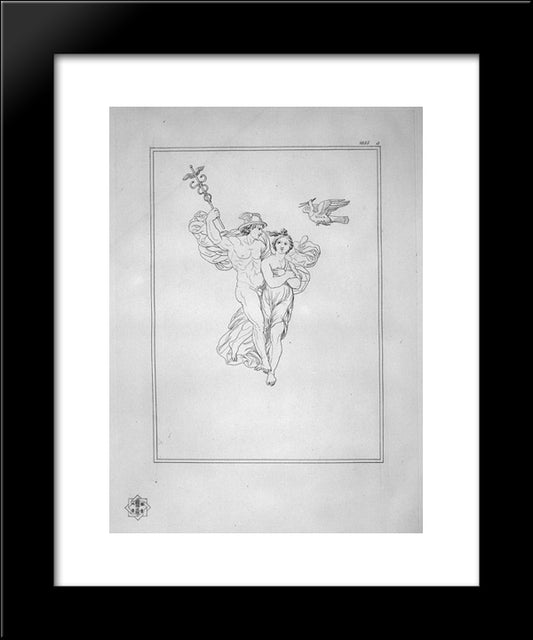 Mercury And Psyche 20x24 Black Modern Wood Framed Art Print Poster by Piranesi, Giovanni Battista