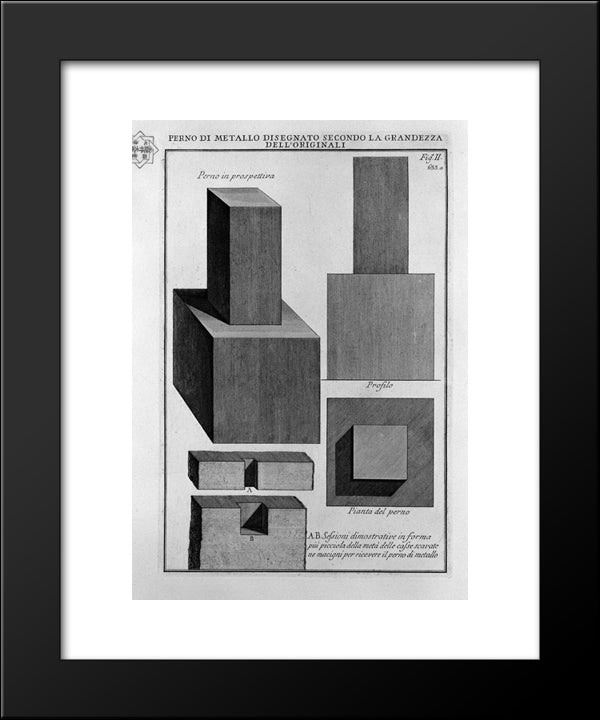 Metal Pin In The Room 20x24 Black Modern Wood Framed Art Print Poster by Piranesi, Giovanni Battista