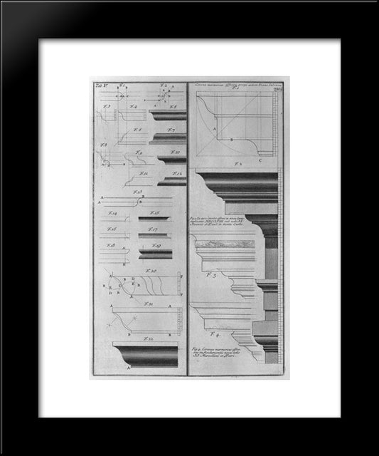 Modinature Frames 20x24 Black Modern Wood Framed Art Print Poster by Piranesi, Giovanni Battista