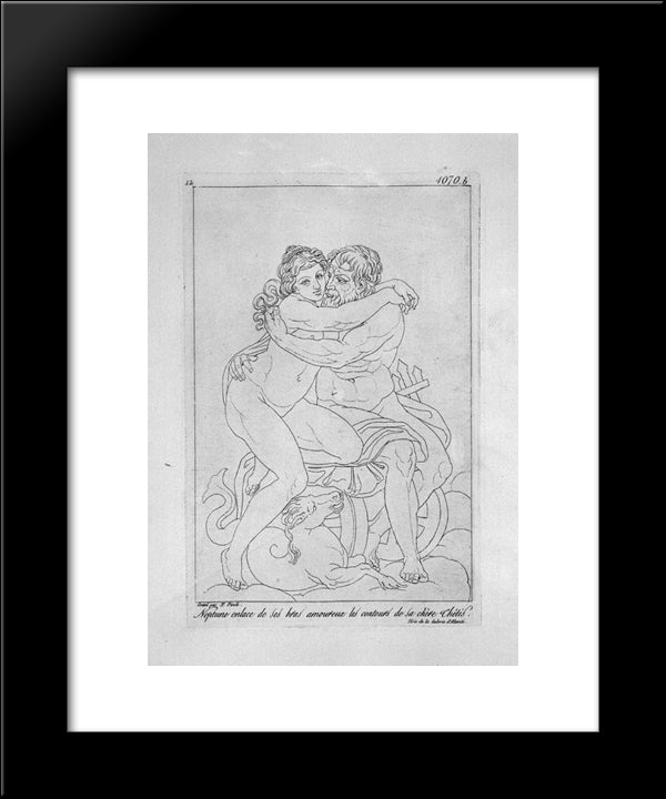 Neptune And Thetis 20x24 Black Modern Wood Framed Art Print Poster by Piranesi, Giovanni Battista