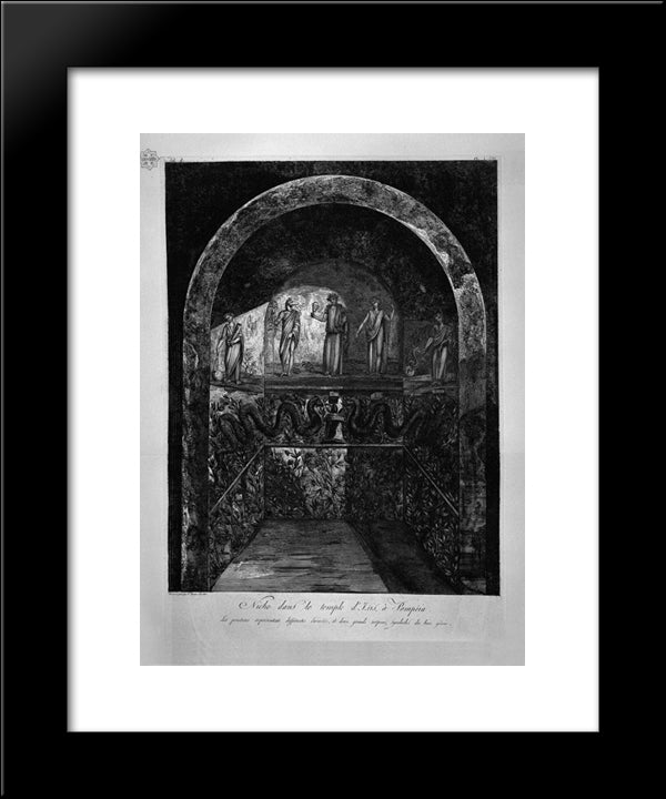 Niche In The Temple Of Isis At Pompei 20x24 Black Modern Wood Framed Art Print Poster by Piranesi, Giovanni Battista