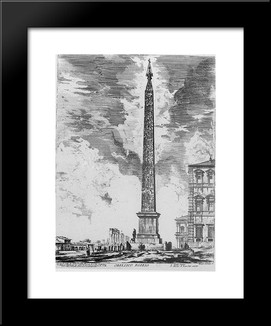 Obelisk Lateran 20x24 Black Modern Wood Framed Art Print Poster by Piranesi, Giovanni Battista