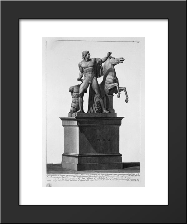One Of The Dioscuri Of The Quirinal 20x24 Black Modern Wood Framed Art Print Poster by Piranesi, Giovanni Battista