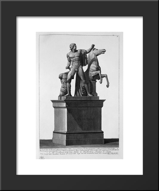 One Of The Dioscuri Of The Quirinal 20x24 Black Modern Wood Framed Art Print Poster by Piranesi, Giovanni Battista