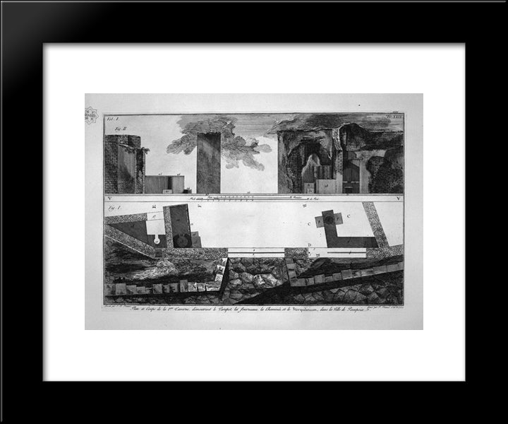 Ornaments And Accessories Of The Same Tavern 20x24 Black Modern Wood Framed Art Print Poster by Piranesi, Giovanni Battista