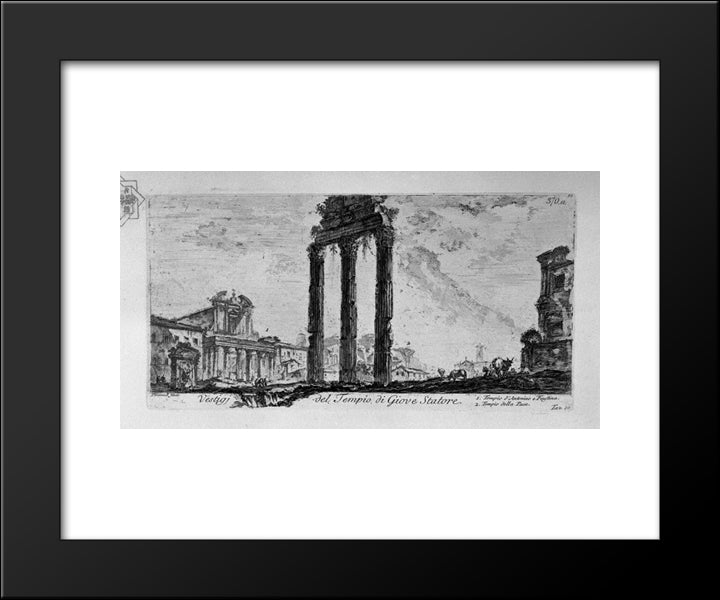 Parts Of The Forum Of Nerva 20x24 Black Modern Wood Framed Art Print Poster by Piranesi, Giovanni Battista