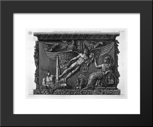 Pedestal Of The Same Relief (Two Branches) 20x24 Black Modern Wood Framed Art Print Poster by Piranesi, Giovanni Battista