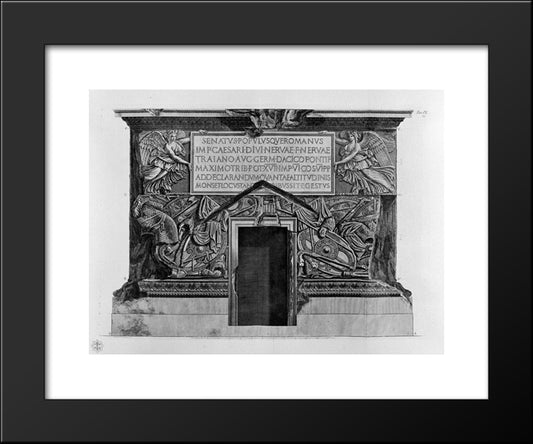 Pedestal Of Trajan`S Column 20x24 Black Modern Wood Framed Art Print Poster by Piranesi, Giovanni Battista