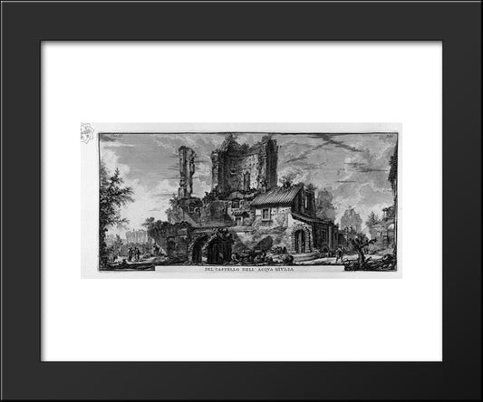 Perspective Of The Front Of The Castle Ruins 20x24 Black Modern Wood Framed Art Print Poster by Piranesi, Giovanni Battista