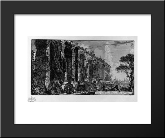 Perspective Of The Ruins Of The Aqueduct 20x24 Black Modern Wood Framed Art Print Poster by Piranesi, Giovanni Battista