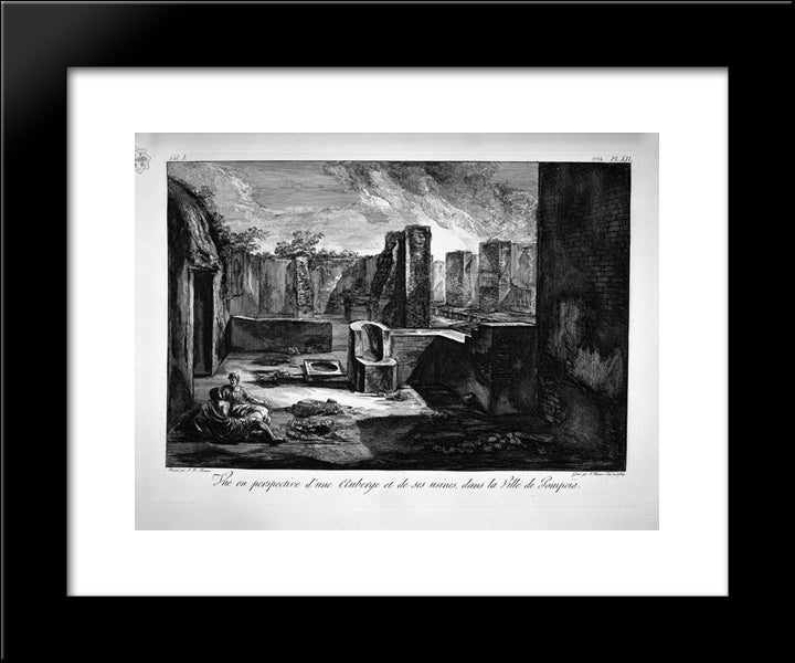 Perspective View Of Thermopolium 20x24 Black Modern Wood Framed Art Print Poster by Piranesi, Giovanni Battista